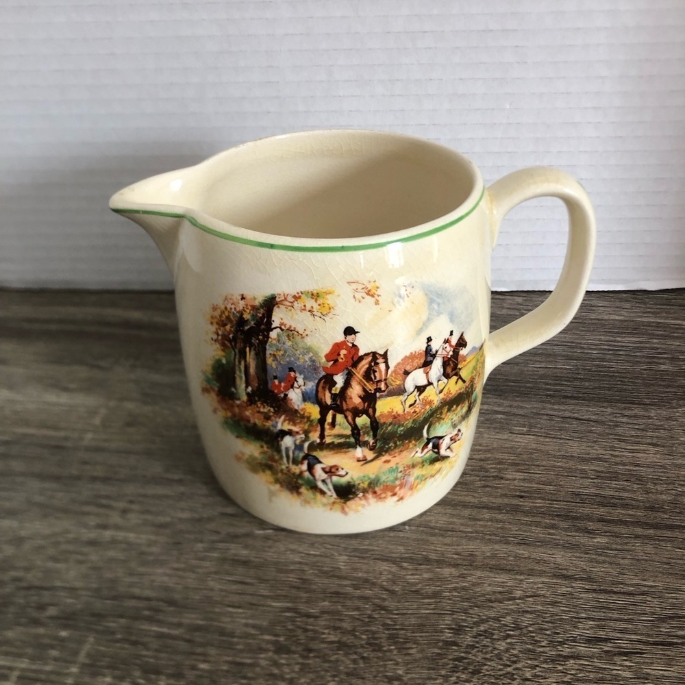 Vtg Lord Nelson Ware Pitcher with Hunting Scene